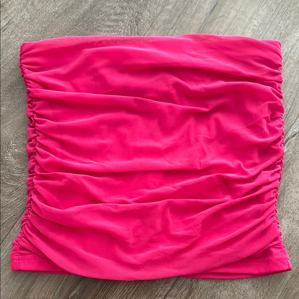 Hot Pink Ruched Two-Piece Set - Picture 4 of 7